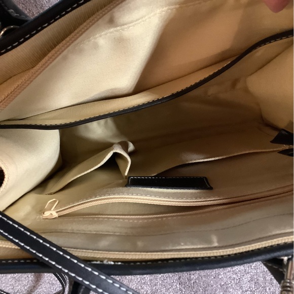 Eitienne Aigner canvas purse with black leather trim - Picture 4 of 5